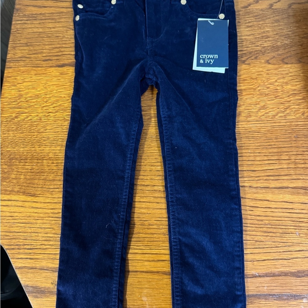 Kids Navy Adjustable Waistband Pants